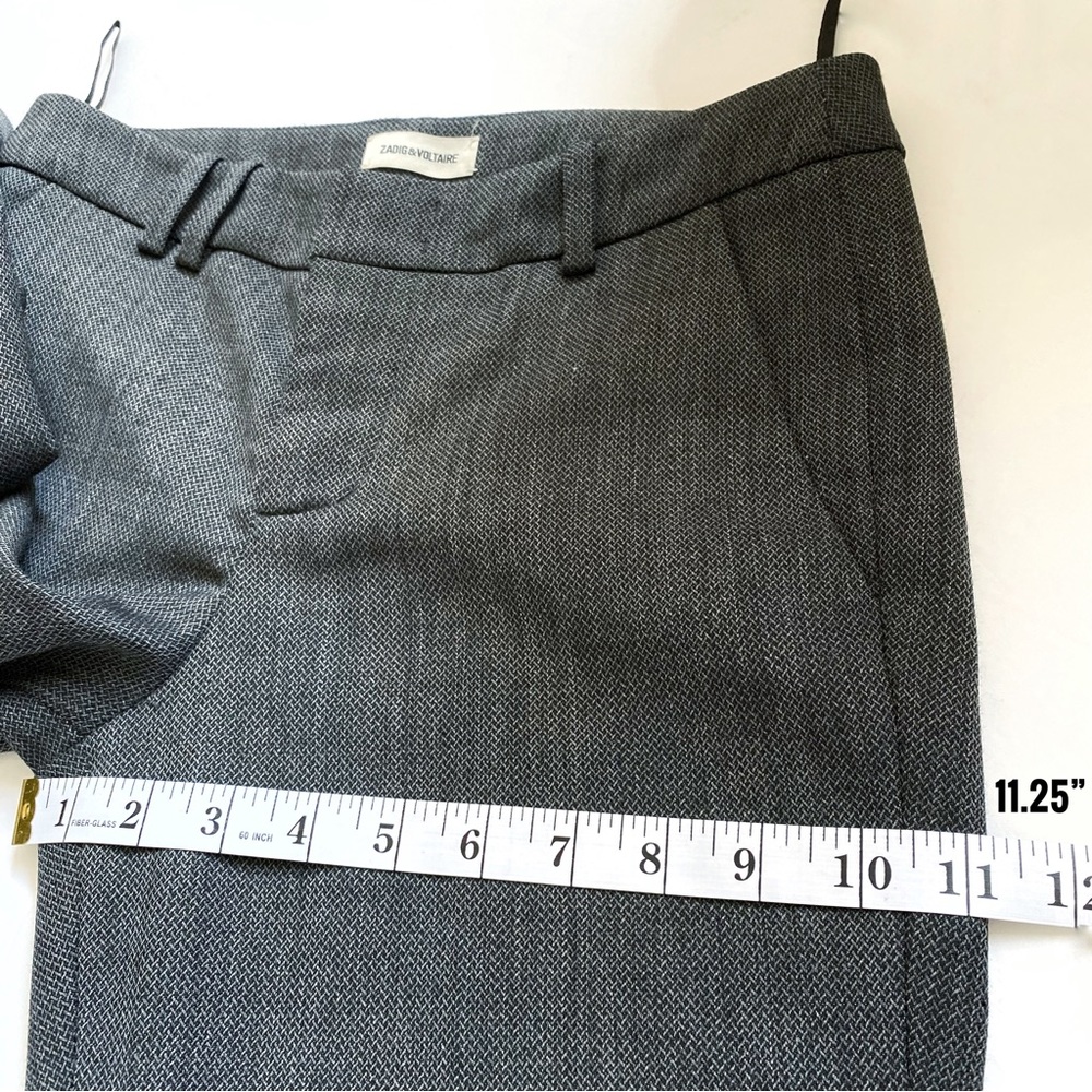 ZADIG & VOLTAIRE gray Pantalon Posh Franges fringe hem straight leg dress pants - Picture 15 of 15